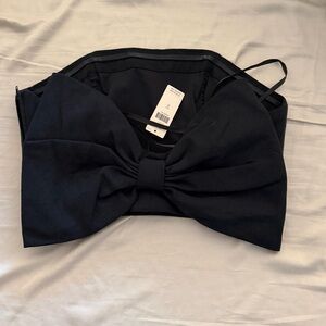 NWT Anthropologie Hutch Black Top with Bow Accent